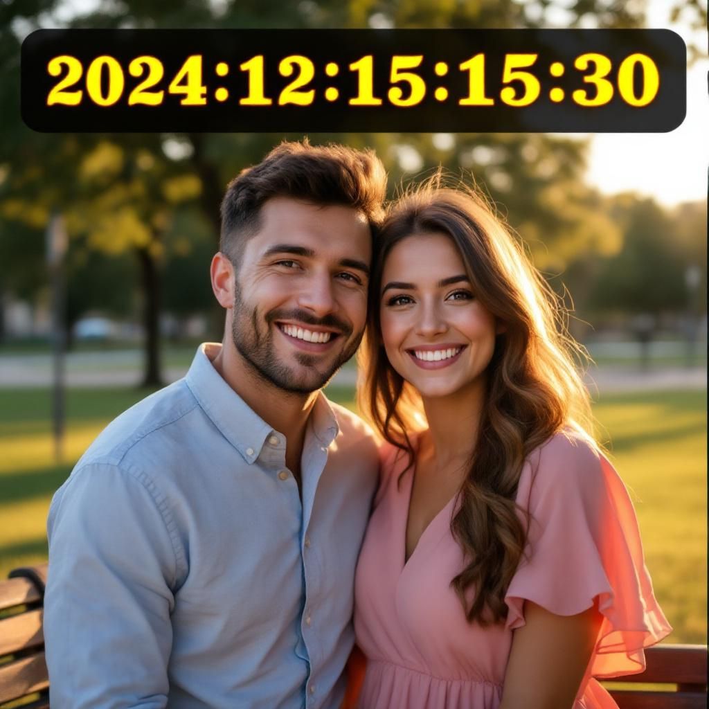 Camera image with date and time stamp